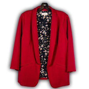 Skies Are Blue Hannah Modal Scuba Blazer in Berry Red, Size L NWOT